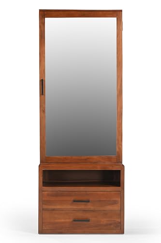 Image of The Attic Bagru Dressing Table for Bedroom, Solid Wood, Honey Matt Finish