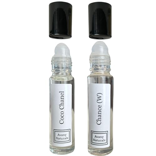 Avany Naturals Perfumed Body Oil Samples - Mini Perfumes Women, Rollerball Fragrance Oil, Small Perfume for Woman, Travel Size Cologne, 2 pc (Bold Duo)