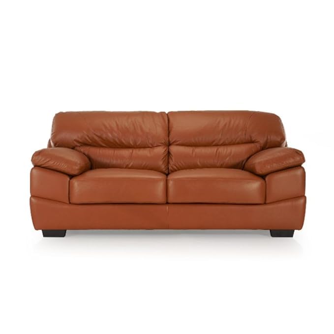 Image of LEGACY OF COMFORT Heaven 2 Seater Sofa Premium Leatherette Sofa for Living Room Offices and Hotels Brown (Two Seats)