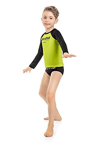 Camiseta de Praia Infantil com Mangas Longas Meninos Quimby, Verde, 4