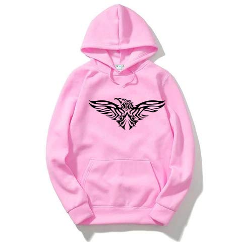 Image of The SV Style Random Print Graphic Print Pullover Hoodie, Black, Long Sleeve with Kangaroo Pocket 320 GSM Fleece Inside