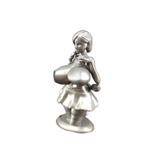 Statue féminine à gros seins en laiton noir, sculpture de femme nue en métal, miniatures, art corporel, artisanat, décoration de bureau, décoration de...