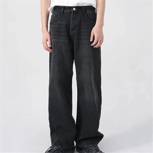Men's Classic Straight Leg Denim Jeans Wide Fit Vintage Style Casual High Street Long Pants2