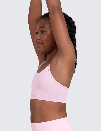Image of CRZ YOGA Girls Butterluxe Y Back Sports Bra | Light Support, Removable Pads, Yoga, Athletic, Extremely Soft, Scoop Neck, Spaghetti Straps, for Teen