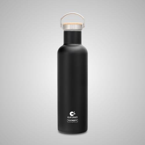 Image of Clay Craft Vacbott Hiker Combo Double Wall 18 Hours Hot & 24 Hours Cold Water Bottle Vacuum Insulated Flask Bottle 700ml, with Single Walled Victor Mug Set of 2 Steel Bottle|1Year Limited Warranty