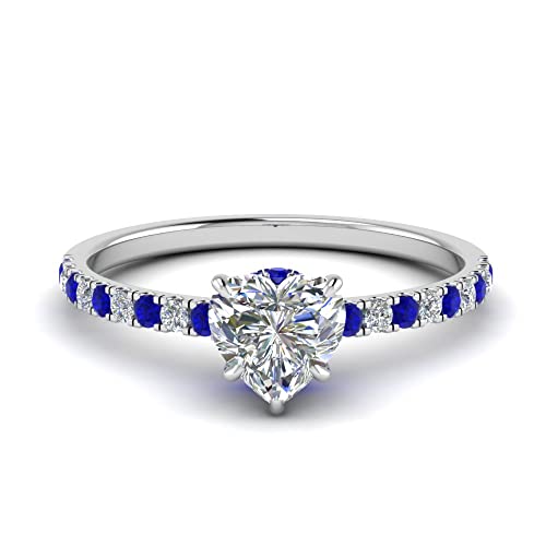 Image of Choose Your Gemstone Hidden Halo Petite Diamond CZ Ring Sterling Silver Heart Shape Halo Engagement Rings Everyday Jewelry Wedding Jewelry Handmade Gifts for Wife US Size 4 to 12