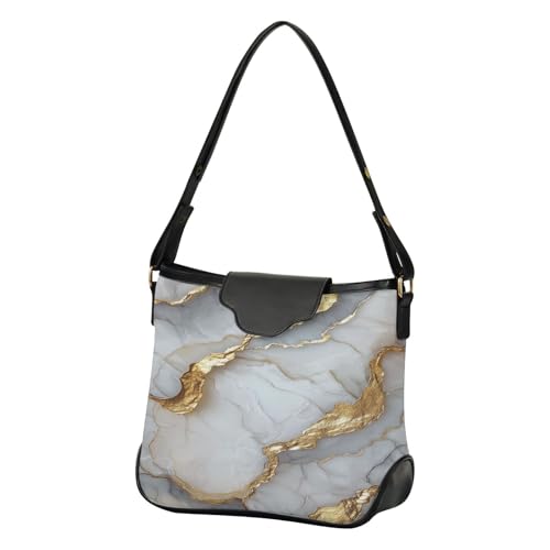 Sac à bandoulière marbre blanc avec bandoulière amovible pour le voyage et le quotidien