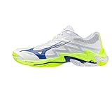 Mizuno Wave Lightning Elite Volleyschuhe, Weiß/Gelb/Hellblau, Obermaterial aus Synthetik,, Weiß, 37 EU