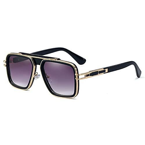 Image of Freckles Mark Trendy Retro Sunglasses for Men Women Stark Vintage Shades 70s Italian Fashion Square Metal Glasses