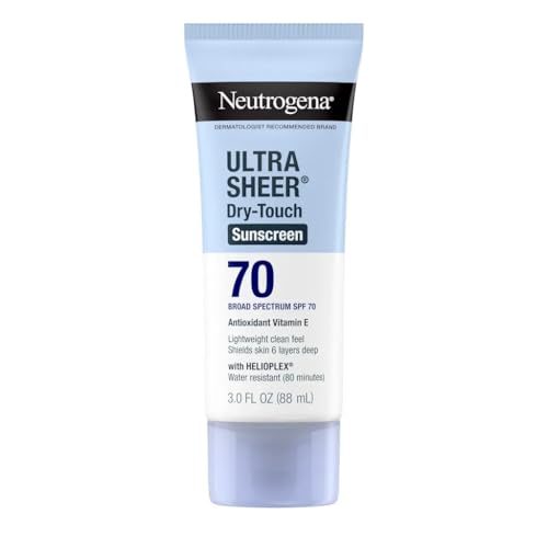 Image of Neutrogena Ultra Sheer Dry-Touch Water Resistant and Non-Greasy Sunscreen Lotion with Broad Spectrum SPF 70, 3 fl. Oz - SPF 70 (88 ml)