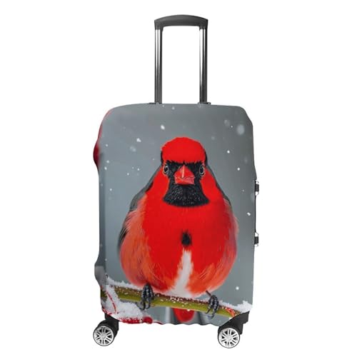 Carry on Luggage Cover Cardinal Birds Snow Cranberries Suitcase Covers for Luggages Tsa Approved Travel Luggage Sleeve Protector Elastic Suitcase Protector Anti-Scratch Washable Fits 19-30 Inch Case -
