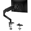 WALI GSMP001N – Soporte para monitor de un solo monitor, brazo de monitor de resorte de gas para pantallas de 17 a 34 pulgadas, monitores de computadora ajustables que soportan hasta 26.4 libras, con