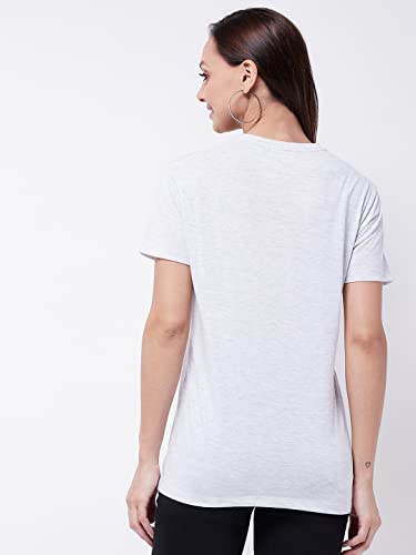 Image of Modeve Women Printed Cotton Blend Half Sleeve Round Neck T-Shirt for Summer
