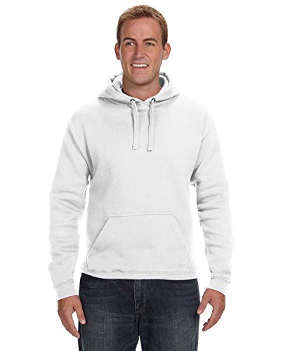 J America Adult Premium Fleece Pullover Hood XL WHITE