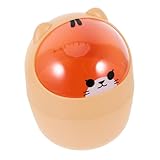 TOYANDONA Mini Bote Basura de Escritorio con Tapa Abatible Cubo Basura Baño Compacto y Ligero Contenedor Multifuncional para Oficina Dormitorio y Cocina Diseño Animal Adorable Ahorro de