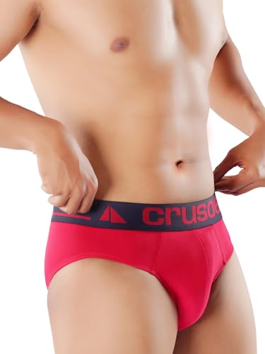 Image of CRUSOE Men's Antimicrobial Super Combed Cotton Fashion Brief - Pack of 2 | Breathable, Soft Stretch Fit Underwear | Tag-Free, Odor Control Innerwear