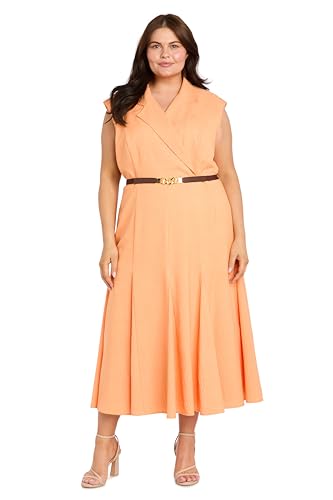 Image of R&M Richards Women's Elegant Wrap Shirt Dress W /Belted Waist - Flattering Fit & Flare Silhouette for Day to Evening Wear