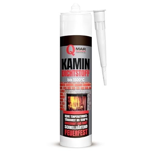 QMAR Hochtemperatur Silikon 1500°C 300 ml – Feuerfester Kamin-Dichtstoff für Ofen, Schornstein & Heizkessel – hitzebeständig, hart & haftstark, schnellhärtend, Temperaturbeständig, Feuerbeständig