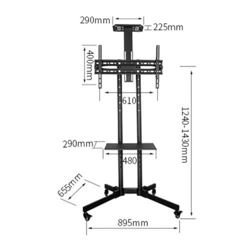 Carro móvil para TV LCD con altura ajustable y soporte inclinable miniatura 2