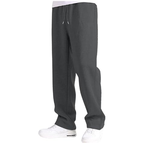 Boy's Baggy Sweatpants Straight Leg Open Bottom Casual Pants Elastic Waist Athletic Joggers Sweat Pants with Pockets Trousers2