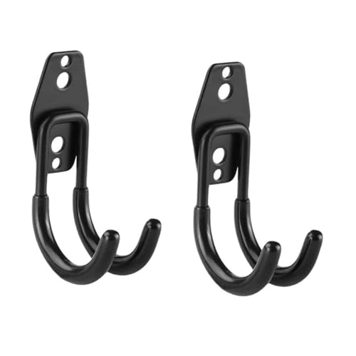 Kisangel 2個 ガレージ用頑丈壁掛けフック 工具収納向け 高耐久属製 小型多用途コート掛け 自転車や園芸道具整理に