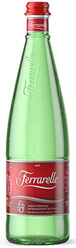 Ferrarelle Sparkling Water, Natural Mineral Water, 11.2 Oz Glass Bottle (6 Pack, Total of 67.2 Oz)