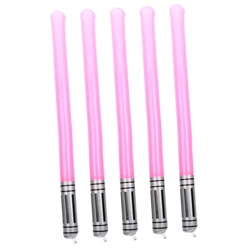Toyvian 5 Piezas Juguete de Espada de luz Inflable Toys hinchables Accesorio Disfraz inflar Espada Pirata Espadas inflables para favores de Fiesta de de polivinilo Rosa