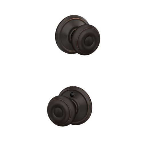 Schlage Georgian Hall/Closet Passage Door Knob, Aged Bronze - image 1