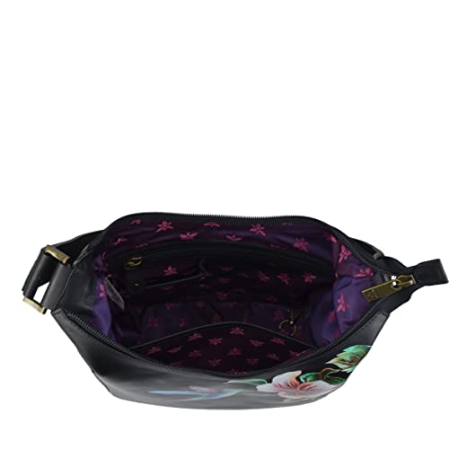 Image of Anuschka Women's Original Hand-Painted Genuine Vegetable Tanned Leather Classic Hobo With Side Pockets