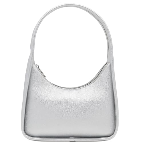 Image of FashionPuzzle Small Minimalist Shoulder Bag for Women, Faux Leather Underarm Purse, Chic Top Handle Handbag for Everyday