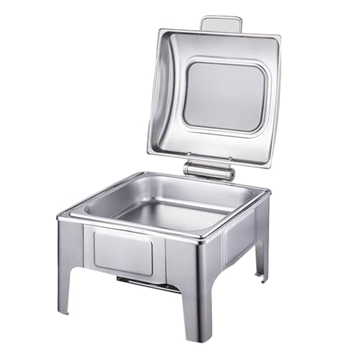 Ensemble de plats à frire avec couvercles transparents – Plateaux de service de 6,5 cm pour réchauffer les aliments – Idéal pour la restauration, les fêtes, les événements et les buffets
