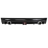 IKON MOTORSPORTS, Rear Diffuser Compatible with 2006-2011 Honda Civic 4Dr, Mug RR Style Sedan PP Polypropylene Unpainted Black Rear Bumper Lip Diffuser w/Red 3rd Brake Light