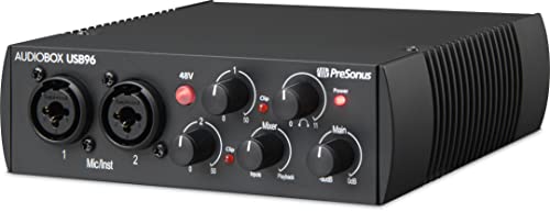 PreSonus AudioBox 96 - USB-Audio-Interface, für Aufnahme, Streaming, Podcasting mit Software-Bundle...