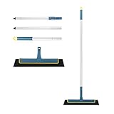 CLEANHOME スクイジー 水切りワイパー ホウキ ガラスワイパー フロアスクイジー フロアワイパー 窓/壁/鏡/地面/天井の水気を掃除できる 発泡ゴム ブルー