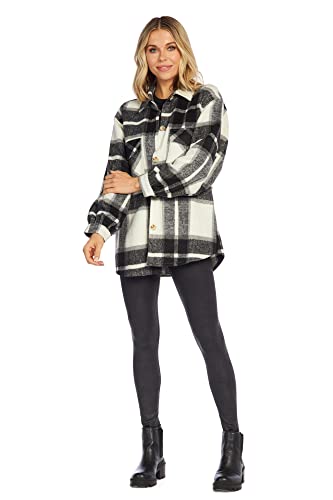 Mud Pie womens Highland Plaid Womens Oversized Shacket3