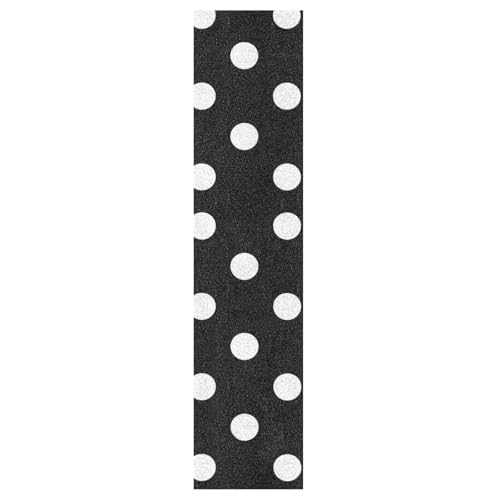 CEBUGI White Polka Dots Skateboard Grip Tape 33x9in Waterproof Tear-Proof Longboard Grip Tape Bubble Free Non-Slip Scooter Grip Tape for Girls Boys