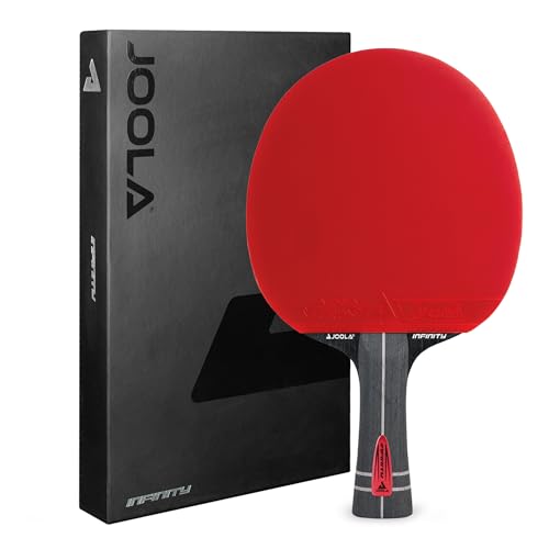 JOOLA Infinity Z Carbon Elite Professional Ping Pong Paddles with Paddle Cover - Zyramid Carbon Technology - ITTF Approved - Pro Ping Pong Paddle for Advanced Control & Speed - Table Tennis Racket Red