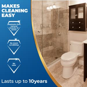 Natural Stone And Grout Penetrating Shower Sealer. Marble, Granite Travertine, Limestone. Protects Making Them Easy To Clean. Works Also On Grout In Tile, Ceramic, And Porcelain. 32Oz. #TOP2