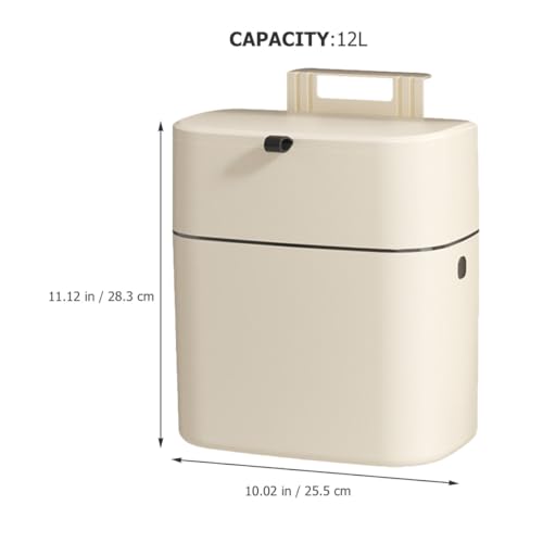 Caneca de basura colgante para cocina y baño 12l beige miniatura 2