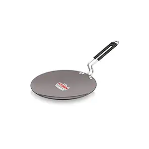 Kitchen Essentials Hard Anodised Aluminium Tawa, 10 Inches, Black