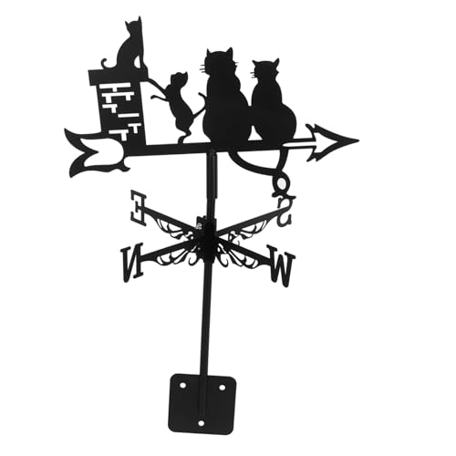Toyvian Katzen Wetterfahne Metall für Garten und Terrasse Dekorativer Windrichtungsanzeiger für Dach Wetterfestes Design Einfach zu Montieren Vielseitige Platzierung Toyvian Katzen Wetterfahne Metall für Garten und Terrasse Dekorativer Windrichtungsanzeiger für Dach Wetterfestes Design Einfach zu Montieren Vielseitige Platzierung