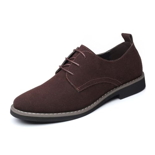Men's Suede Oxford Shoes Lace Up Business Classic Casual Dress Shoes for Men