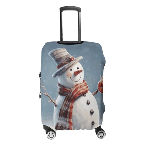 Funny Christmas Snowman Luggage Covers Tsa Approved Suitcase Cover Elastic Washable Luggage Sleeve Carry on Cover Protector Anti-Scratch Suitcase Protector Fits 19-30 Inch Case(M)4