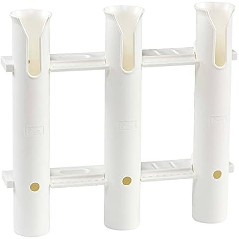 DD-Tackle 3 Fach Rutenhalter Rod Holder Angelrutenhalter Bootsrutenhalter f?r 3 Bootsruten wei? + Zangen und K?derhalter Cover
