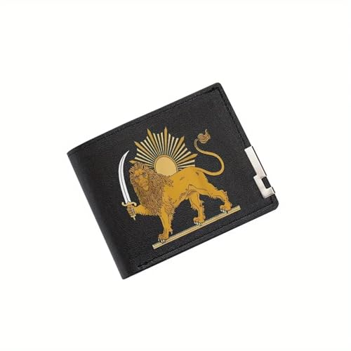 Portefeuille homme lion épée brillante au style moderne et élégant