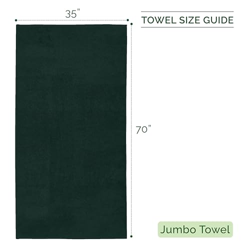 Image of Elegant Comfort Three Line Popcorn Towel Set for Bathroom 35 x 70 inches, Premium Hotel Quality 1-PACK Jumbo Towels, 100% Turkish Cotton, Soft and Durable, Quick Dry and Highly Absorbent, Forest Green