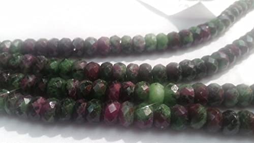 Rubis Zoisite facetté 9mm perles rondelles naturelles pour création de bijoux de 40cm x2