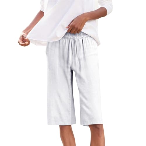 Pantalon d'été 3/4 style bohème chic en tissu doux haut de gamme