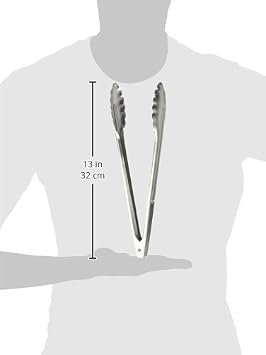 Winco Stainless Steel, Coiled Spring Utility Tong Heavyweight, 12-Inch, Medium