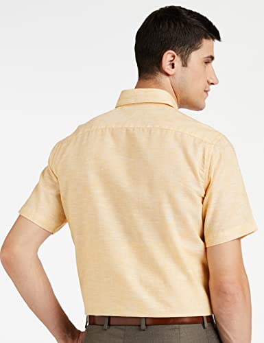 Diverse Men's Solid Regular Fit Formal Shirt (DCMFH02RC17KA2-739F_Yellow_44)